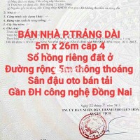 BÁN NHÀ TRẢNG DÀI - SỔ HỒNG RIÊNG - ĐƯỜNG RỘNG 5M - SÂN OTO BÁN TẢI