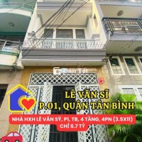 🌟【BÁN NHÀ 4 TẦNG ĐÚC LÊ VĂN SỸ - 4PN - HXH - P1 TÂN BÌNH - CHỈ 67 TỶ】🌟  