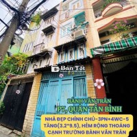 NHÀ KHU VIP BÀNH VĂN TRÂN, 4 LẦU ĐÚC 3PN+SÂN THƯỢNG, KHU HIẾM NHÀ BÁN