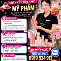 [KO CẦN KN] NHÂN VIÊN BÁN HÀNG MỸ PHẨM
