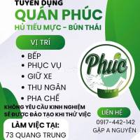 [KO CẦN KN, FREE ĐÀO TẠO] NHÂN VIÊN BẾP, PHỤC VỤ,