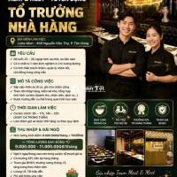 [CÓ THƯỞNG, BAO CƠM] TỔ TRƯỞNG NHÀ HÀNG TÂN HƯNG