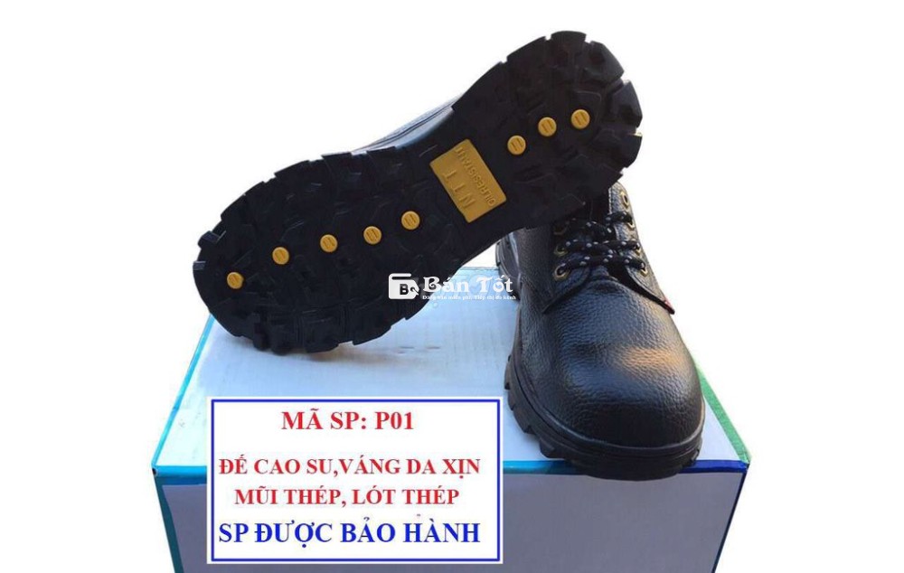 Giày Bảo Hộ Da Thật 100% - Mũi Thép, Lót Thép - An Toàn & Bền Bỉ  