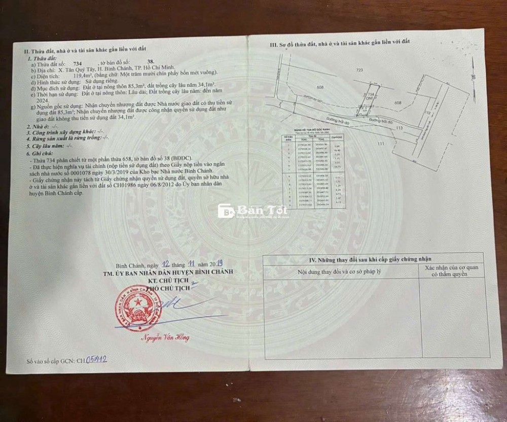 Chính Chủ Cần Bán Đất Gần Chợ Hưng Long
