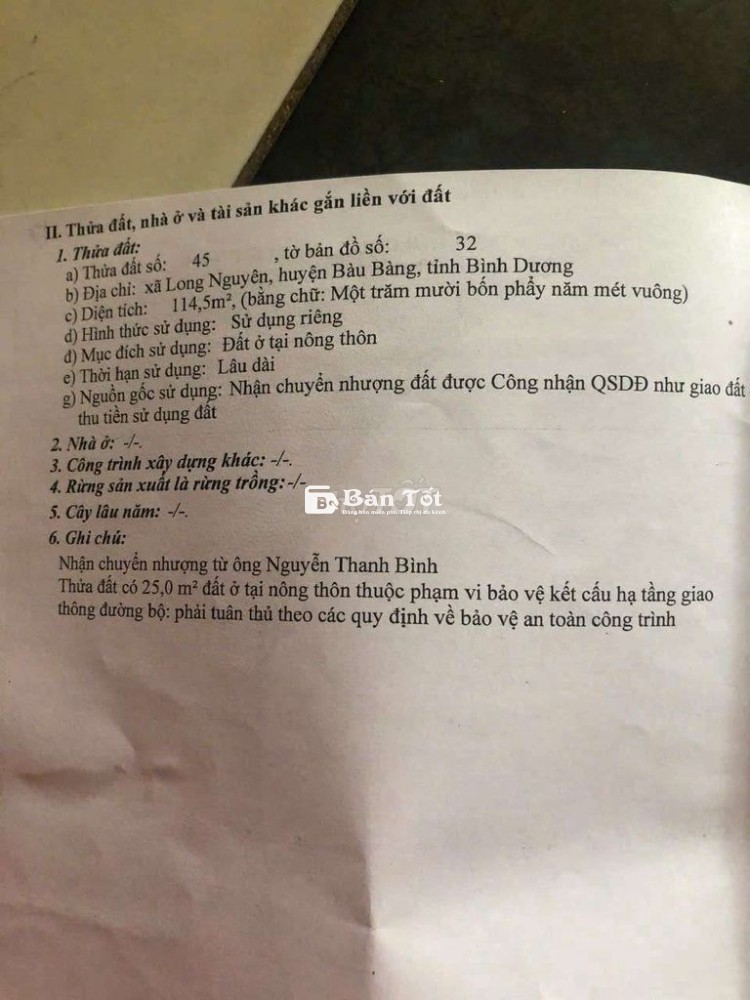 Bán nhà cấp 4 LN 101 cách DT749a 30 mét
