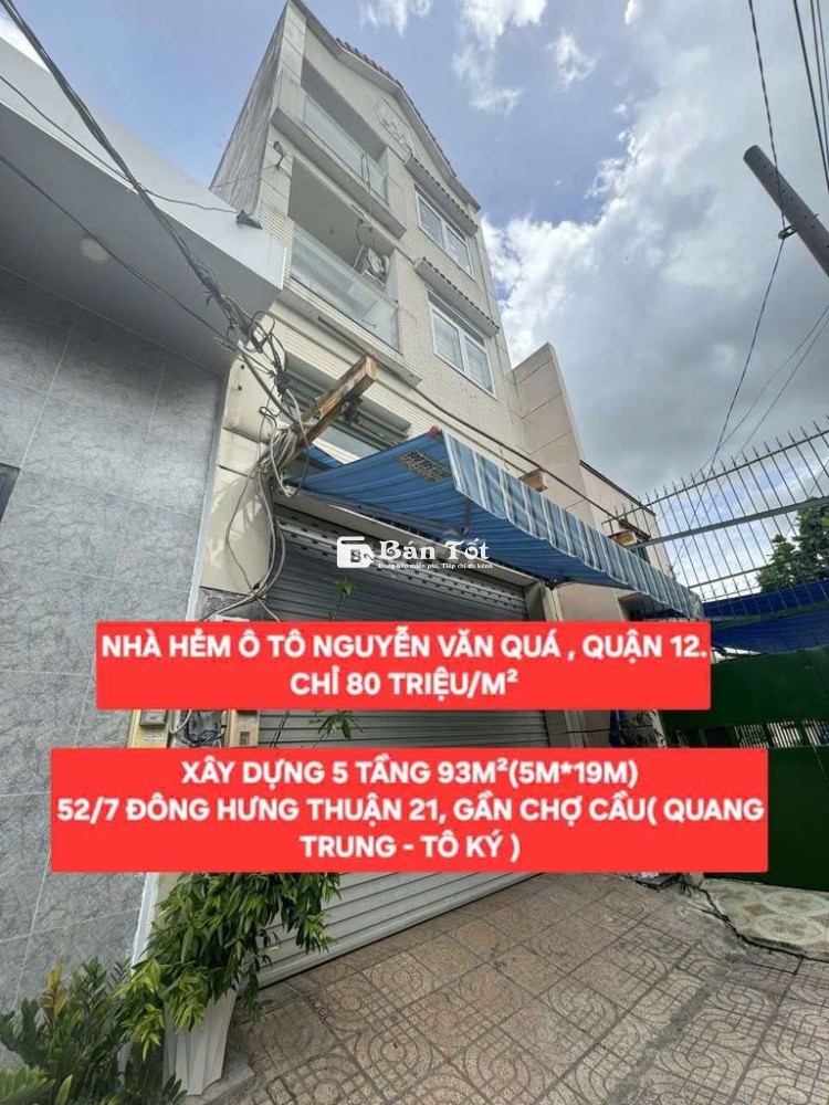 ​Nhà 5 Tầng HXH Nguyễn Văn Quá Q12 – 5PN, 91m² Ngang 5m Giá Rẻ 80Tr/m²
