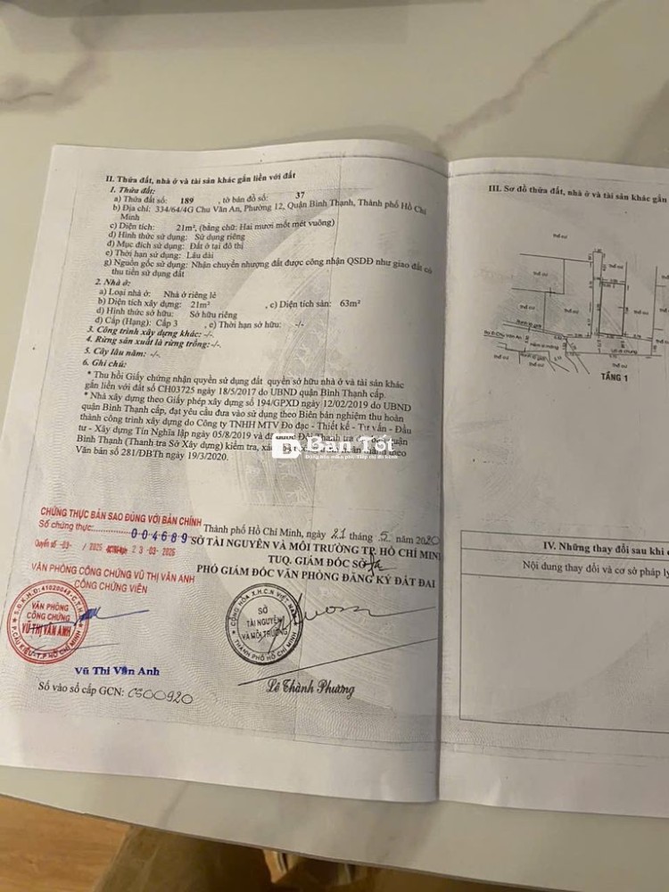 chinh chủ bán nhà hẻm 334/64/4G Chu văn An  3phong ngủ mới đẹp 