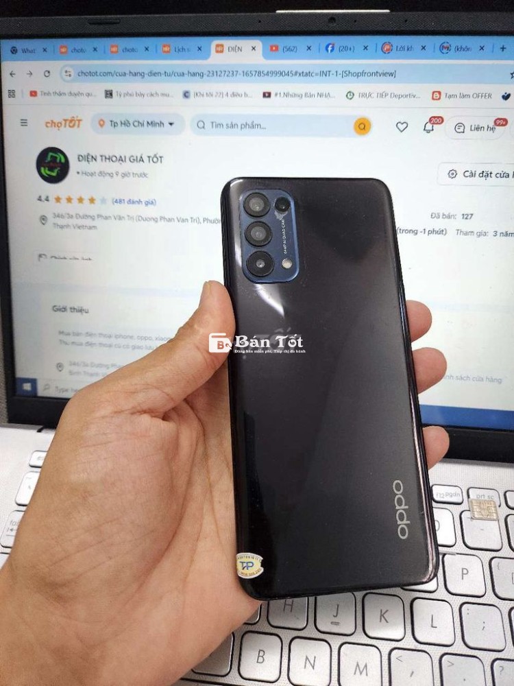 OPPO RENO 5 8GB.128GB SNAP 720G QTE KO VÂN TAY