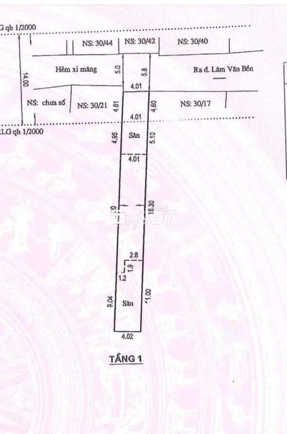 Bán nhà c4 hẻm xe hơi 30 Lâm văn Bền